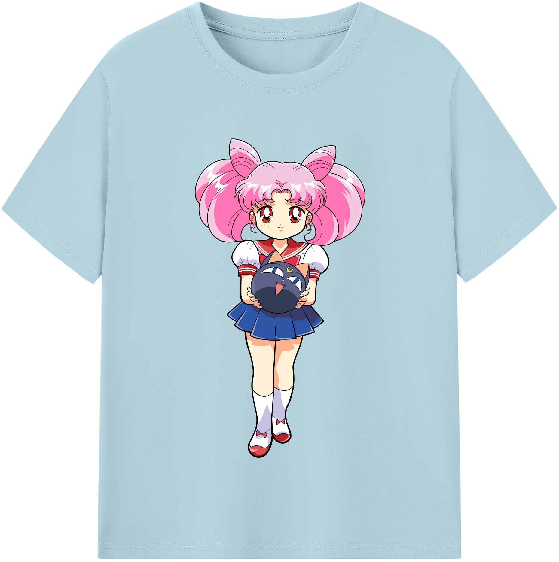 （画像用） 美少女戦士セーラームーン ちびうさ Sailor Moon Chibiusa Tsukino Usagi Small Lady Serenity 綿100％半袖Tシャツ（フロントプリント）
